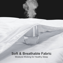 ICEPLUTO Comforter Queen Size, All Season Duvet Insert, White Lightweight Quilt, Down Alternative Oeko-Tex Hotel Comforter with Corner Tabs (White, Queen 88x88 Inches)