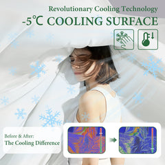 TEXARTIST Cooling Blanket for Hot Sleepers, Cooling Comforter Queen Size, Cold Blanket Summer Lightweight Breathable Soft Comforter to Stay Ice Cool for Night Sweats, Machine Washable White (90"x90")