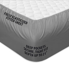 COONP Full Mattress Topper, Extra Thick Mattress Pad Cover, Cooling Pillowtop with 8-21 Inch Deep Pocket 3D Snow Down Alternative Fill(Grey, Full-54"x75")