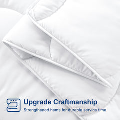 ICEPLUTO Comforter Queen Size, All Season Duvet Insert, White Lightweight Quilt, Down Alternative Oeko-Tex Hotel Comforter with Corner Tabs (White, Queen 88x88 Inches)