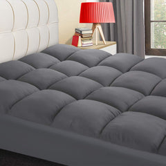COONP Full Mattress Topper, Extra Thick Mattress Pad Cover, Cooling Pillowtop with 8-21 Inch Deep Pocket 3D Snow Down Alternative Fill(Grey, Full-54"x75")